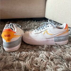 Nike Air Force 1 with Orange and Gray Accents